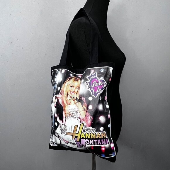 Vintage Y2K Hannah Montana Tote Bag Club Libby Lu Disney Black Miley Cyrus - Picture 2 of 9